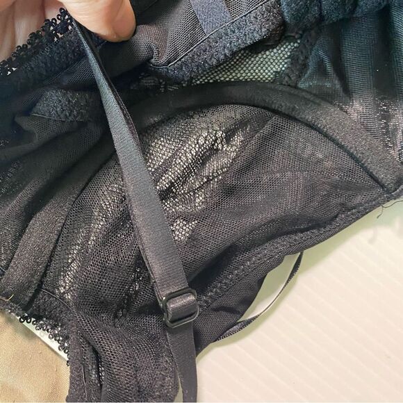 Adore me sexy black lace Black Lace Corset lace front garter straps 34B - Picture 9 of 13